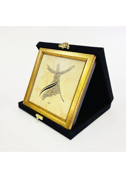 Sema Gazeli Kadife Kutulu Çerçeveli Tablo