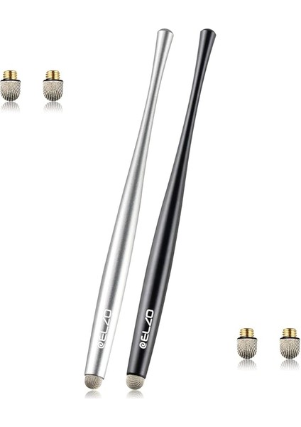 Kapasitif Stylus Kalemler Premium Metal Ince Combo Dokunmatik Ekran Tabletler Için 4 Yedek Nanofiber Uçlu 2 Adet Asus/lenovo/surface/samsung Galaxy Note/iphone/ipad/lg ve Daha Fazlası