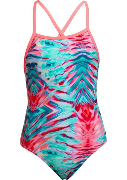 Stp Ripple Reflect Kız Çocuk Çift Çapraz Askılı Mayo