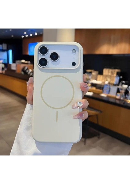 iPhone 17 Pro Max Kılıf Içi Süet Kadife Dışı Yumuşak Pürüssüz Liquid Neon Renkli Magsafe Manyetik