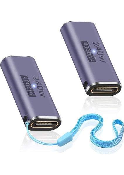 240W USB C Dişi Adaptör, USB C Adaptörü Dişi Kadından, USB Tip C Bağlayıcı 8K@60Hz'i Destekler, Thunderbolt 3/4, Switch, Ipad, MacBook (2'li Paket) ile Uyumludur