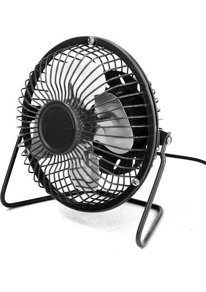 4 USB Mini Yazı Masası"fan Küçük Masaüstü Fan Sessiz ve Güçlü Metal Tasarım USB Güç Destekli (Siyah)