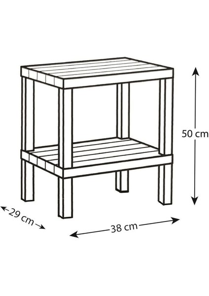 Home 2 Katlı Plastik Balkon Bahçe Sehpası Masası Şezlong Havuz Sehpası Gazetelik Banyo Mutfak Rafı Beyaz fırsatları
