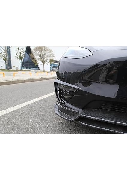 Tesla Model Y ile Uyumlu Sis Farı Kaşı Stil 2 Parlak Siyah (Piano Black) modelleri