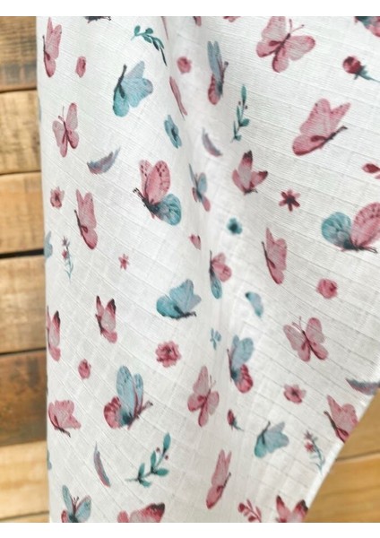 Gül Kurusu Kelebekler Müslin Örtü modelleri