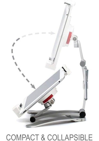 Çok Fonkisyonlutablet-Telefon Tutacağı Mutfak Masaüstü Dolap Duvar Montaj Tutucu Standı Beyaz fırsatları