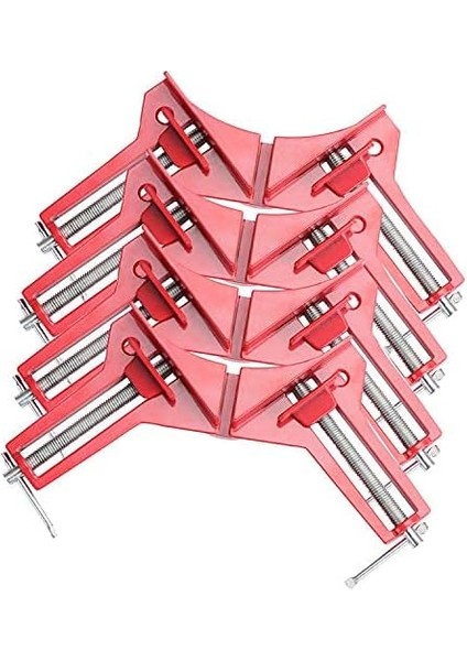 4 Parça 90 Derece Dik Açılı Kelepçe, Ağaç Işleme Kelepçe Seti, Ayarlanabilir Ahşap Yardımcı Gönye Kelepçesi Resim Fotoğraf Çerçevesi, Balık Tankı, Mobilya, Kendin Yap El Aletleri Köşe Kelepçesi