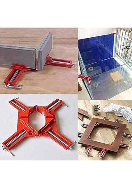4 Parça 90 Derece Dik Açılı Kelepçe, Ağaç Işleme Kelepçe Seti, Ayarlanabilir Ahşap Yardımcı Gönye Kelepçesi Resim Fotoğraf Çerçevesi, Balık Tankı, Mobilya, Kendin Yap El Aletleri Köşe Kelepçesi indirimleri
