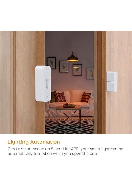 Kablosuz Kapı Pencere Sensörü, Düşük Enerji Kapı ve Pencere Alarmı, Alexa/google Assistant ile Uyumlu, Otomatik Algılama Kapılar, Pencereler ve Dolaplar, Daireler ve Ofisler Için Uygundur fırsatları