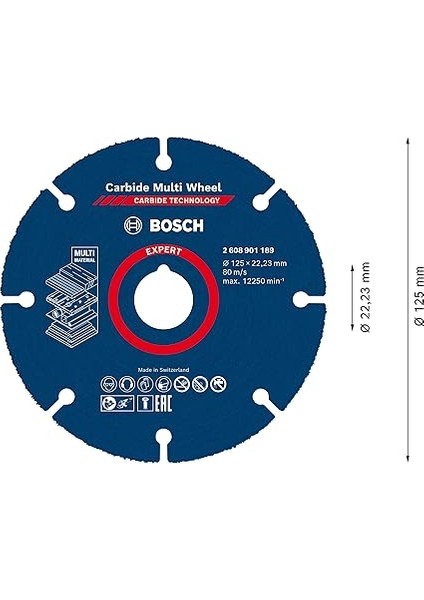 1x Expert Carbide Multi Wheel Kesici Diskler (Sert Ahşap, Çivili Ahşap, Plastik, Alçıpan Panel, Ø 125 Mm, Aksesuar Küçük Avuç Taşlama Makinesi) modelleri