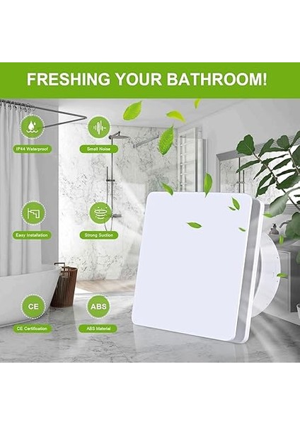 Banyo Fanı, 150 Mm, Sessiz Geri Tepme Kapaklı Hava Tahliye Vantilatörü, Beyaz Duvar ve Pencere Tipi, Mutfak, Banyo, Garaj, Ofis Için Ideal fırsatları