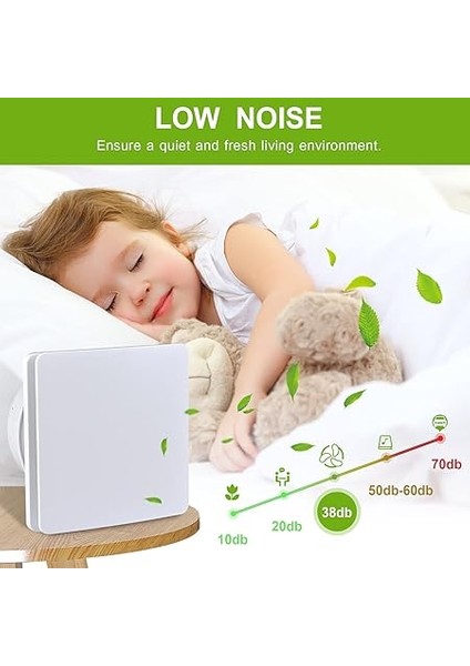 Banyo Fanı, 150 Mm, Sessiz Geri Tepme Kapaklı Hava Tahliye Vantilatörü, Beyaz Duvar ve Pencere Tipi, Mutfak, Banyo, Garaj, Ofis Için Ideal indirimleri