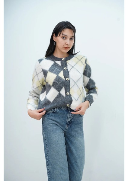 Bisiklet Yaka Baklava Desen Hırka modelleri