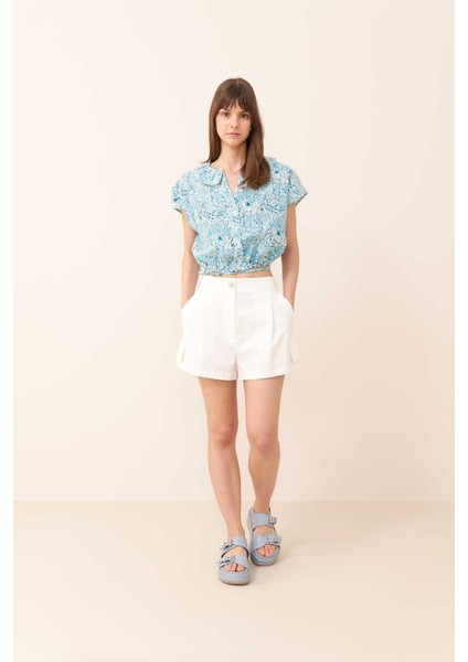 Cepli Şort Kırık Beyaz Y2312618_090