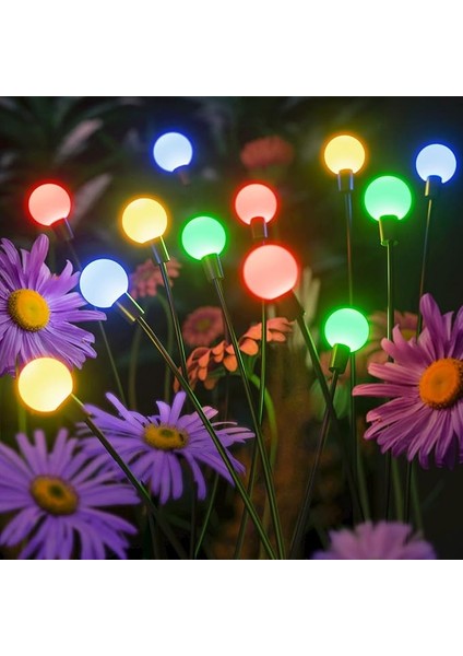 Açık Bahçe Için Güneş Lambaları, 2 Paket Ateş Böcekleri Güneş Işığı Bahçe Dekorasyonu, 2 Modlu Nane 8 Renkli Led, IP65 Su Geçirmez, Güneş Sallanan Dekoratif Işık Bahçe Balkon Ananlu Naneranda Için, , Schwarz