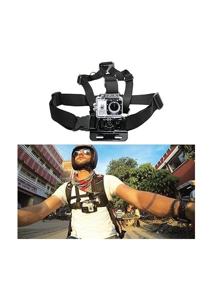 Hero 12 Uyumlu Su Geçirmez Kılıf Housing Göğüs Bandı ve Kafa Bandı 3'lü Set modelleri