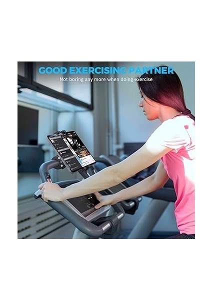 Tablet Tutucu, Koşu Bandı, iPad Tutucu, Ev Egzersiz Aleti, Bisiklet Cep Telefonu Tutucu, 360° Döndürülebilir Tablet Tutucu, iPad Pro, iPad Mini Air Samsung Galaxy Tab (4,7 – 13 Inç) Için Gidon modelleri