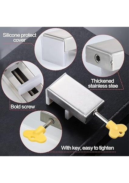 Sürgülü Pencere Kilidi, Sürgülü Pencere Stoperi, Anahtarlı, Ayarlanabilir Sürgülü Kapı Sigortası, Sürgülü Kapı Kilidi, Sürgülü Pencere Kilidi, Çocuk ve Bebek Güvenliği Için (1 Adet) indirimleri