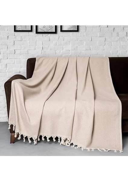 Concept Trendy Koltuk Örtüsü Bej 2'li Set 170X230CM