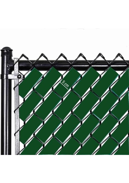 Örgü Tel Koruma, Kapatma, Gizlilik Bantları, Pvc Çit Şeridi (50 Metre) (5cm, Yeşil)