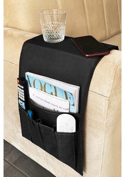 Koltuk Kenarı Kumandalık Portatif Yan Sehpa (Siyah)