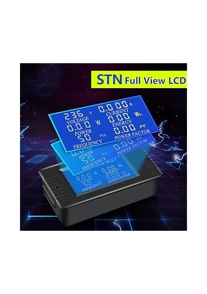 LCD Dijital Ampermetre Voltmetre Ac 80-260V 100A, Güç Ölçer 6'sı 1 Arada Ev Elektrik Sayacı Panel, Enerji Sayacı Kapalı Tip Ct ile indirimleri