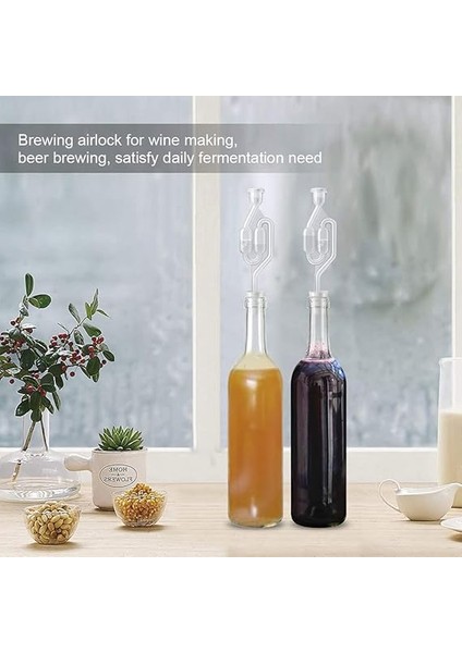Fermantasyon Tüpü, Şeffaf Fermantasyon Hava Kilidi, Şarap Çek Valfı, Fermantasyon Vanası 3pc Fermantasyon Tüpü Şarap Fermantasyonu Şarap Birası Yapımı Için Plastik Fermantasyon Kilit Stoperi indirimleri