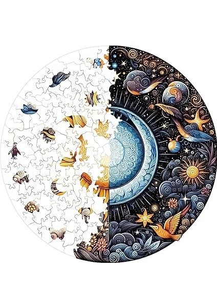 - Ahşap Puzzle Yetişkinler Için - Gün ve Gece Benzersiz Parçalı Puzzle - 252 Parça Ahşap Yapboz - Yapıştırıcı Folyo Dahil - Dekoratif Ahşap Puzzle - 29X29 cm - A1-05 fırsatları