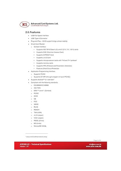 ACR39U-I1 Pc/sc Rfıd Iletişim Çip Akıllı Kart Okuyucu Yazıcı Okuyucu Yazıcı indirimleri