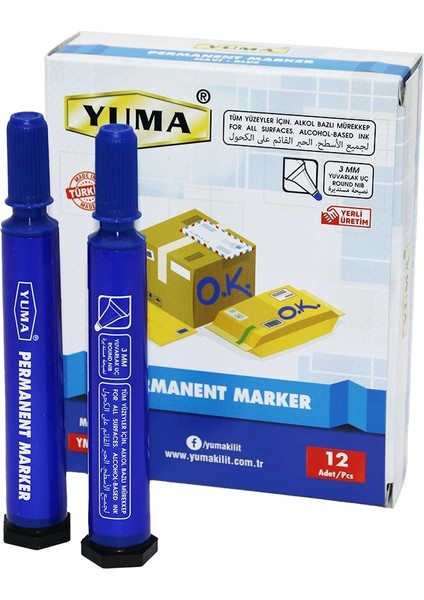 Yuma YM-790M Mavi Koli Kalemi 12