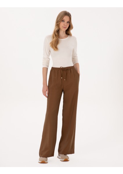 Kadın Kahverengi Loose Fit Kanvas Pantolon 50318198-VR029