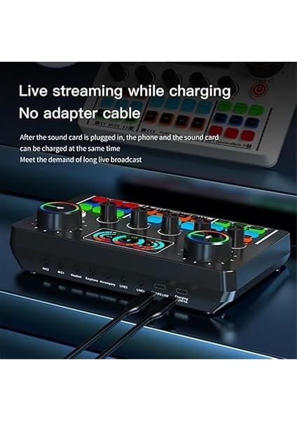 Canlı Ses Kartı Ses Kaydı Masaüstü Şarkı Söyleme Ses Kartı Mikseri Bt Kablosuz Eşlik Tak ve Çalıştır Ses Değiştirici Yayın Akışı Için Dahili Şarj Edilebilir Pil Podcast Kayıt Ses Tablası fiyatları