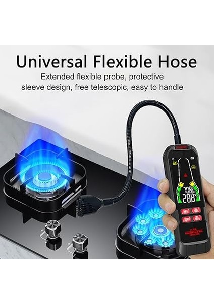 Elde Taşınabilir Yanıcı Gazlar Kaçak Ü Doğal Gazlar Kaçak Test Cihazı Taşınabilir Yanıcı Gazlar Konsantrasyon Analiz Cihazı Sıcaklık Testi ve Ses Işık Alarm Fonksiyonu Çok Renkli ZL73B (Şarj) indirimleri