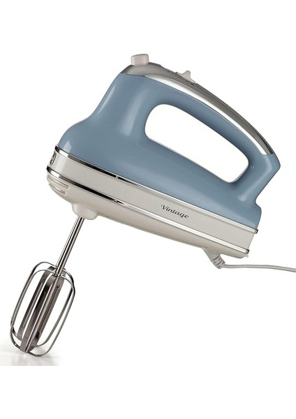 Vintage El Mikseri Mavi 1548/05-450 Watt, 5 Hız, Çırpma ve Yoğurma Başlıkları, Turbo Fonksiyonu