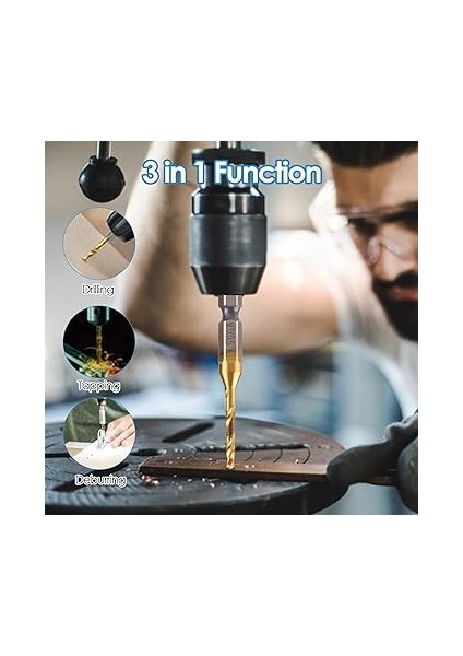 Kılavuz Pafta Seti, 6 Adet Diş Kılavuz, M3-M10 Kaplamalı Hss Matkap ve Kılavuz Uçları 1/4 Altıgen Şaft, Çeşitli Diş Açmak Için modelleri