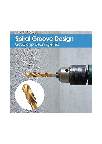 Kılavuz Pafta Seti, 6 Adet Diş Kılavuz, M3-M10 Kaplamalı Hss Matkap ve Kılavuz Uçları 1/4 Altıgen Şaft, Çeşitli Diş Açmak Için indirimleri