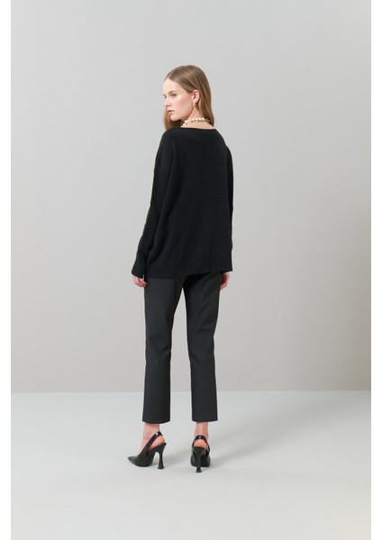 V Yaka Basic Triko Siyah K2471021_001 indirimleri