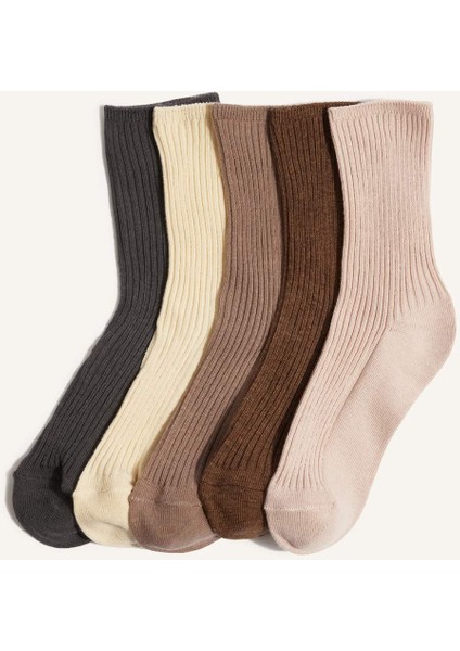 Kız Çocuk 5li Pamuklu Uzun ÇORAP G0236A8NS