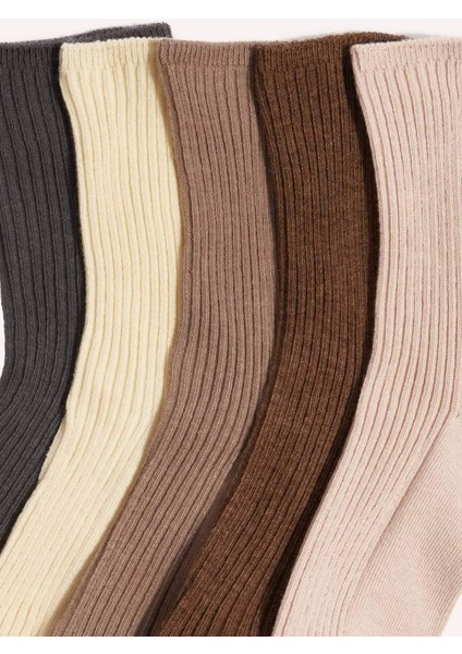 Kız Çocuk 5li Pamuklu Uzun ÇORAP G0236A8NS modelleri