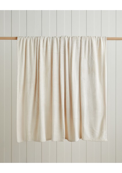 Shiny Lines Floşlu Supersoft Çift Kişilik Battaniye 200X220 cm Krem fiyatları