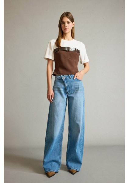 Bisiklet Yaka Kemer Detaylı Kısa Kollu Bluz G4709AX25WN fiyatları