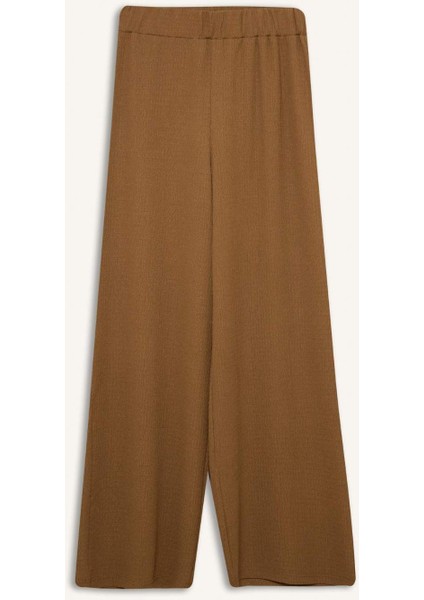 Straight Fit Beli Lastikli Basic Düz Bürümcük Geniş Paça PANTOLON D7522AX25SP