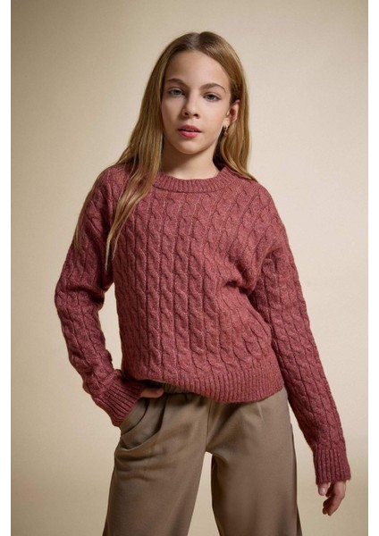 Kız Çocuk Bisiklet Yaka Triko Kazak F2748A825WN