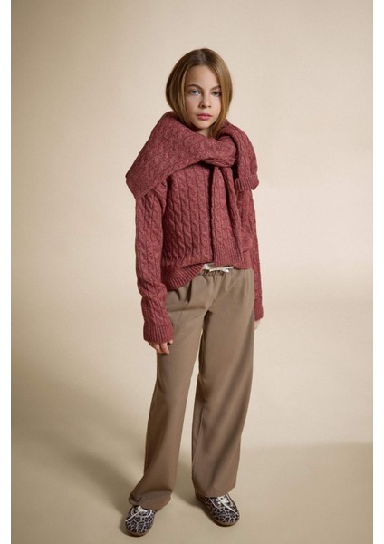 Kız Çocuk Bisiklet Yaka Triko Kazak F2748A825WN fiyatları