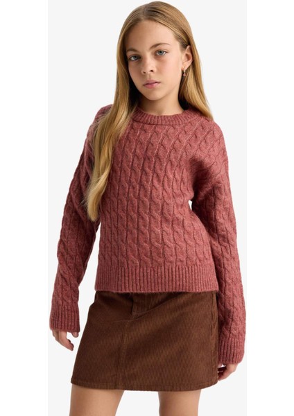 Kız Çocuk Bisiklet Yaka Triko Kazak F2748A825WN