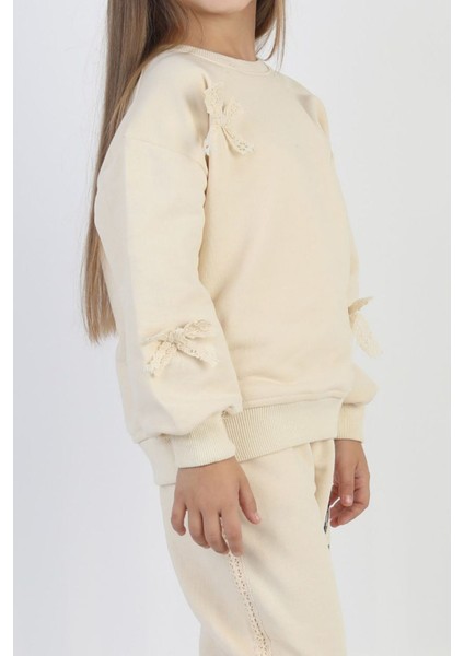 Mnn Fiyonk Detaylı Kız Çocuk 2 li takım - Krem fiyatları