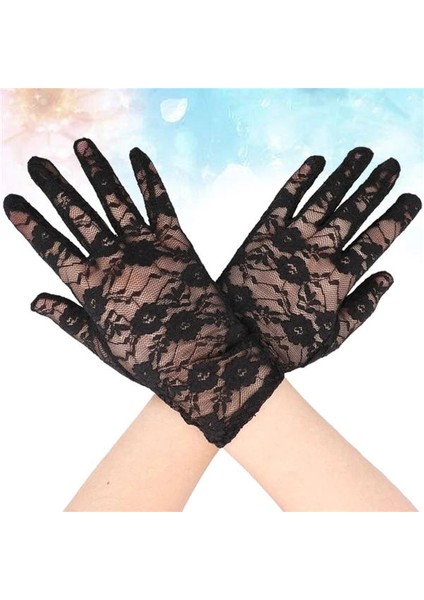 Siyah Renk Bilek Boyu Dantel Eldiven Yetişkin Boy modelleri