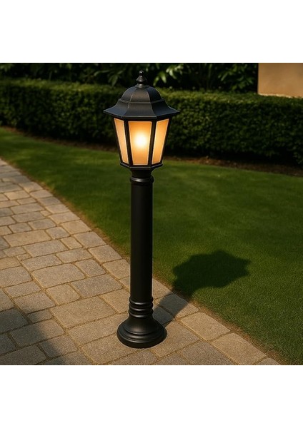 Klas Bahçe Aydınlatma Lambası | 90 cm Uzun Direkli Dış Mekan Yol Apliği | E27 Duylu, IP54 Su Geçirmez, 220V, Siyah | Yerli Üretim Bahçe Lambası (Ampul Hariç) indirimleri