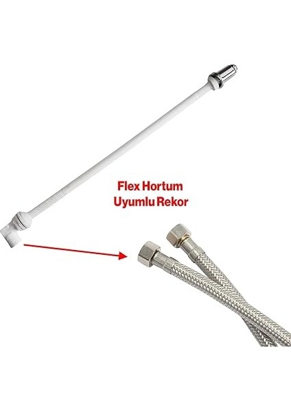 Klozet Tuvalet Taharet Çubuğu 32 cm Plastik Borulu Ayarlanabilir Kısaltılabilir U Tipli Montaj fırsatları