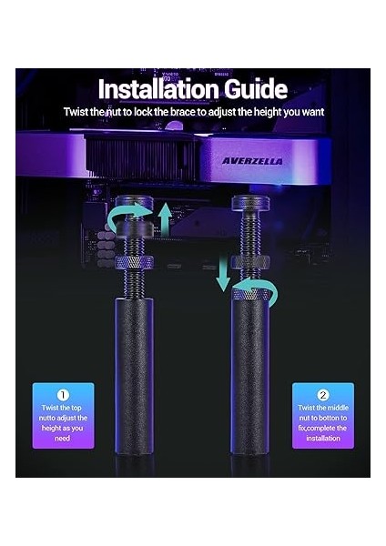 Grafik Kartı Tutucu, Gpu Support Bracket, Gpu Tutucu, Grafik Kartı Tutucu, Video Kartı Tutucu, Alüminyum Ekran Kartı Tutucu, L(70MM-120MM) modelleri